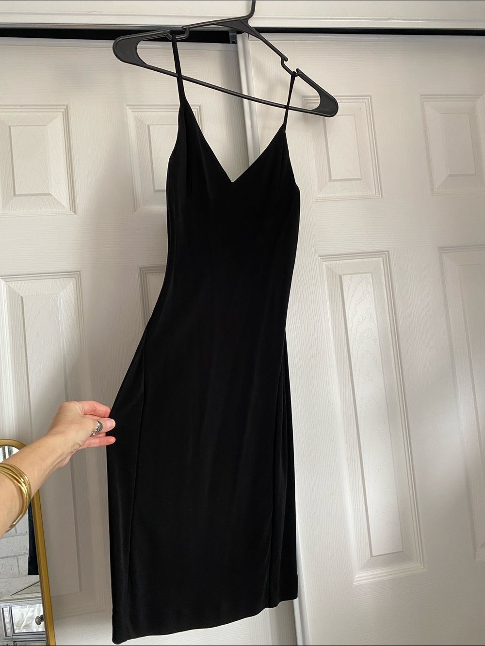 🖤 Dsquared2 brand Classic Black Slip Dress - Women's V-Neck Spaghetti Strap